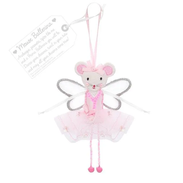 'Mouse Ballerina' (Pink) Fair Trade Decoration