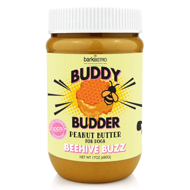 Dog Peanut Butter, Beehive Buzz BUDDY BUDDER, 100% all natural dog peanut butter