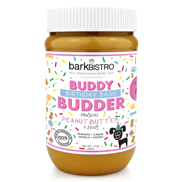 Dog Peanut Butter, Birthday Bash BUDDY BUDDER, 100% all natural dog peanut butter
