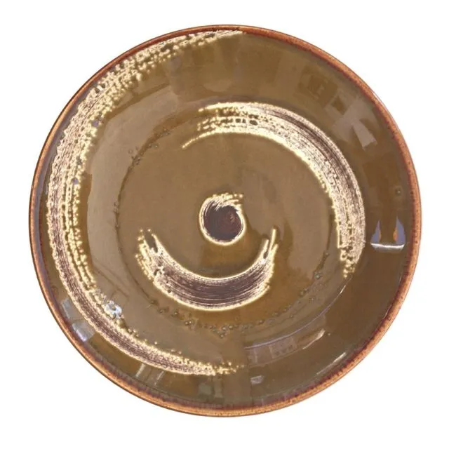 Hand Painted Porcelain Pasta Plates, Gold Style, Swirl Colour, Size: Ø 23 cm | Bascuda