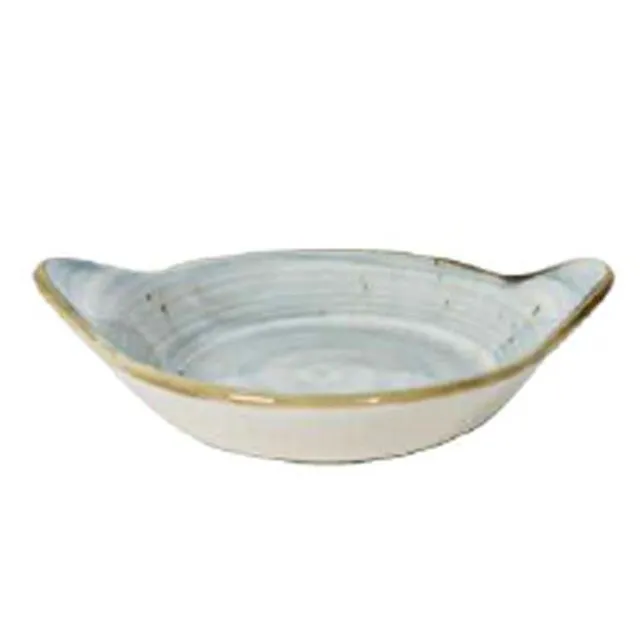 Hand Painted Porcelain Serving Bowl, Eared Style, Grey Colour, Size: Ø 22 cm | Bascuda