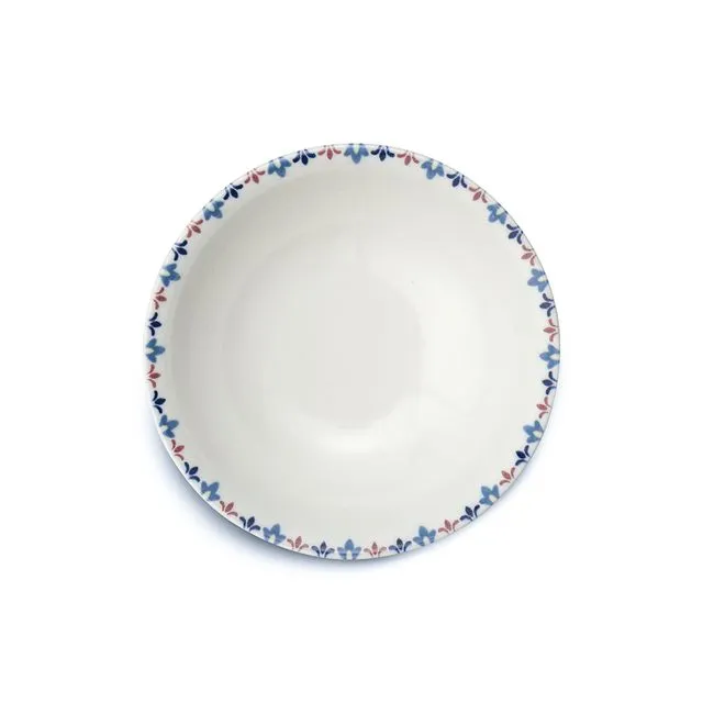 Hand Painted Porcelain Soup-Cereal Bowl, Pebble Style, Lily Colour, Size: Ø 18 cm | Bascuda
