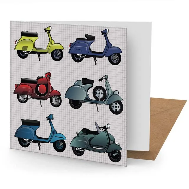 Scooter Greetings Card (150x150 Blank)