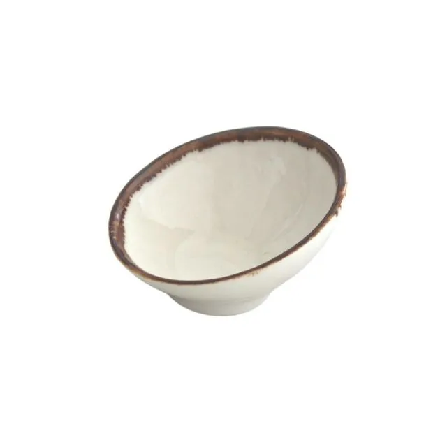 Snack & Dip Bowl - Mussel - White / Inner: White / Fringed - XSmall (Ø 6 cm)