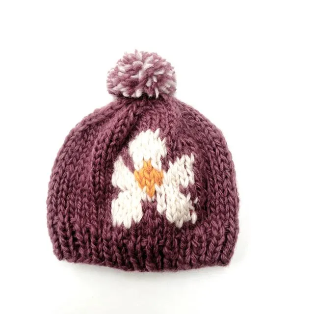 Baby Hat 6-12M Knitted Flower