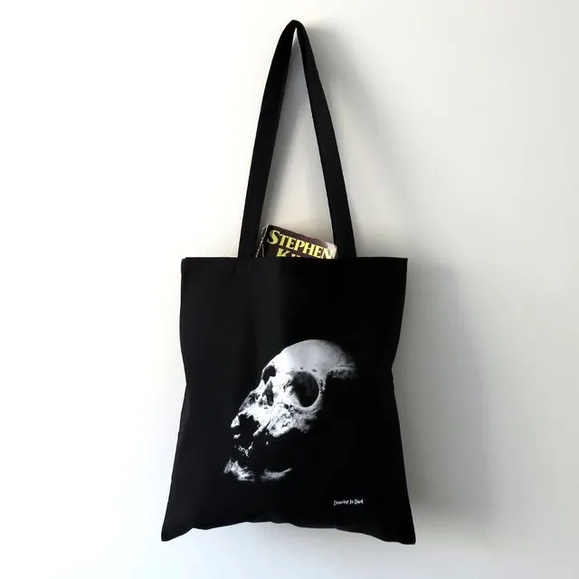 Skull screen-printed tote bag limited edition halloween gift
