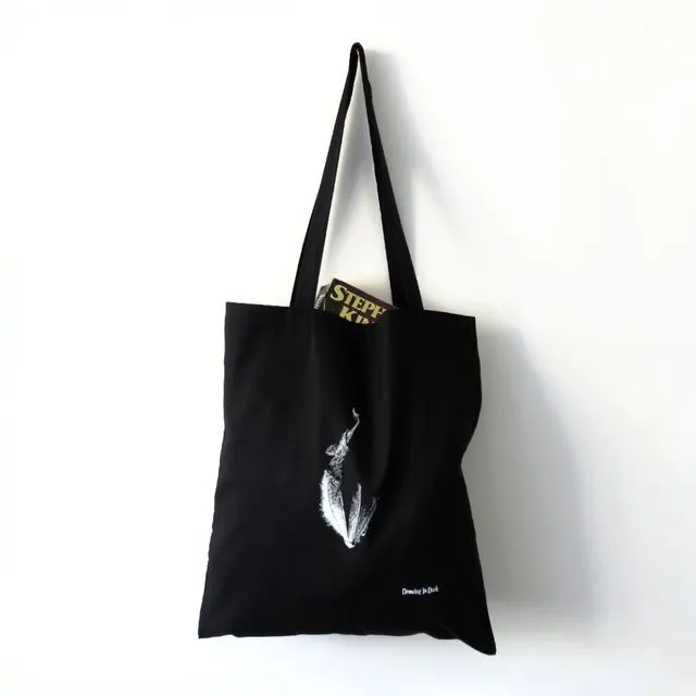 Bat screen-printed tote bag limited edition halloween gift
