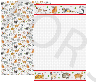 Curious Cats Xmas Tea Towels Set of 2 - 100% Recycled Cotton