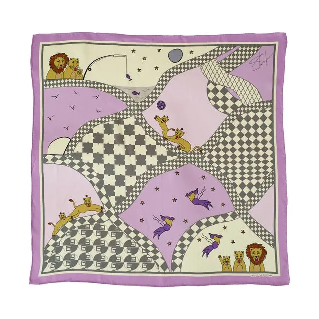 "Journey" Silk Scarf by SHANTALL LACAYO - Lavender Pink
