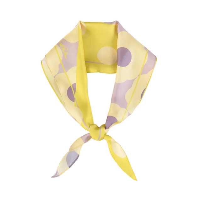"Polka Dot" Silk Diamond Neckerchief - Yellow