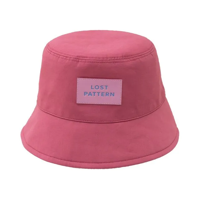 "Forest" Cotton Reversible Bucket Hat - Rose Red