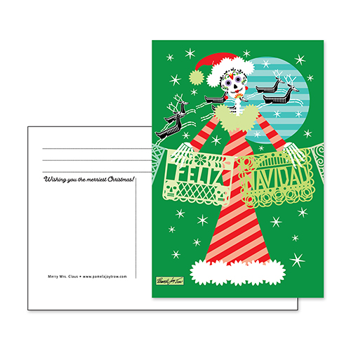 Merry Mrs Claus Christmas Holiday Postcard