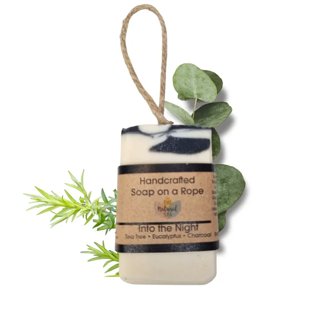 Into the Night Soap On A Rope- 100g- Cold Process- Palm Oil free- Vegan- Sustainable- Sulphate Free- Natural- Cruelty Free- Essential Oil