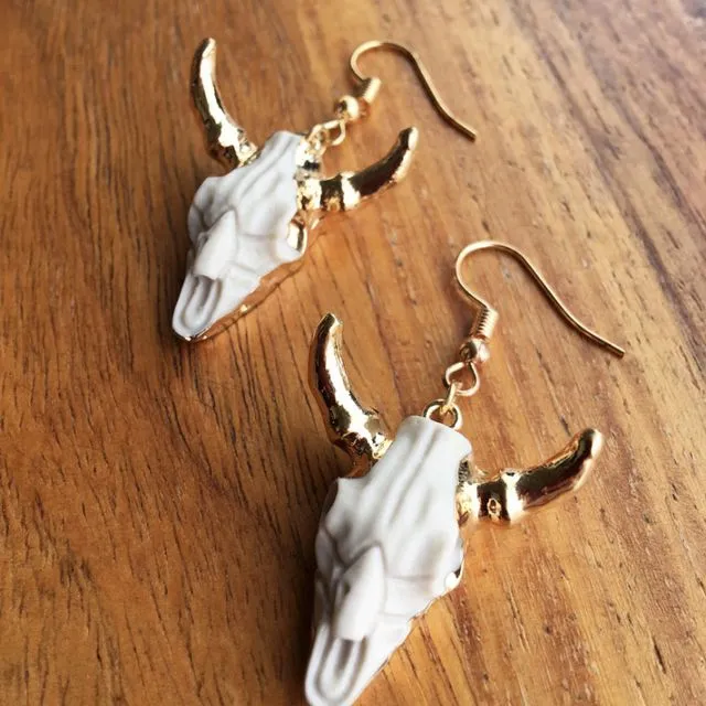 El Mirage Cow Skull Earrings