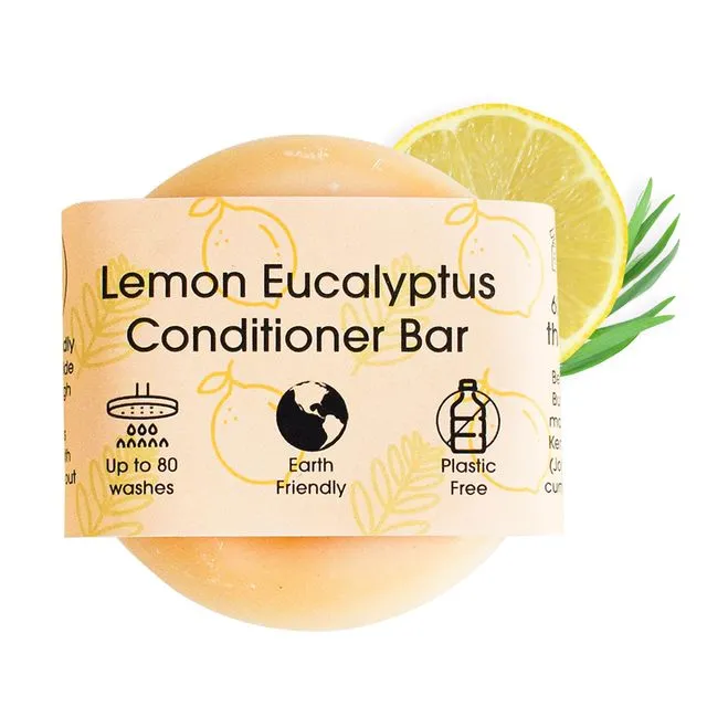 Lemon Eucalyptus Conditioner Bar- De-tangle - Long Lasting- All Hair Types- Sulphate Free- Cruelty Free- Vegan- Curly Hair- Natural- Sustainable