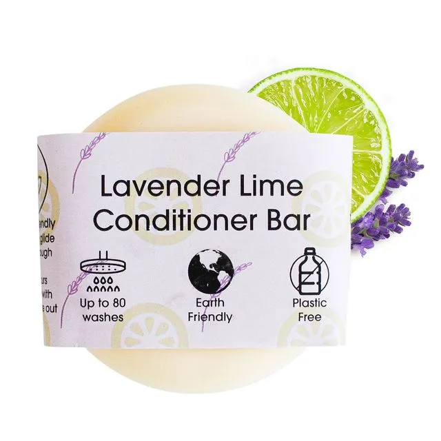 Lavender Lime Conditioner Bar- De-tangle - Long Lasting- All Hair Types- Sulphate Free- Cruelty Free- Vegan- Curly Hair- Natural- Sustainable