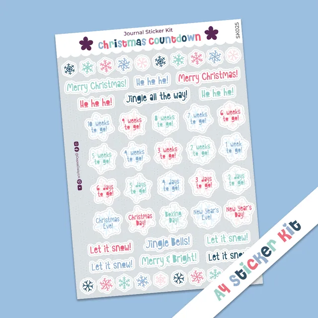 A4 Journal Sticker Kit - Christmas Countdown - Decorative