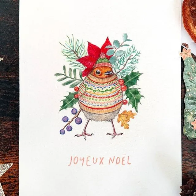 Festive Robin Christmas Card | Traditional Greetings Card