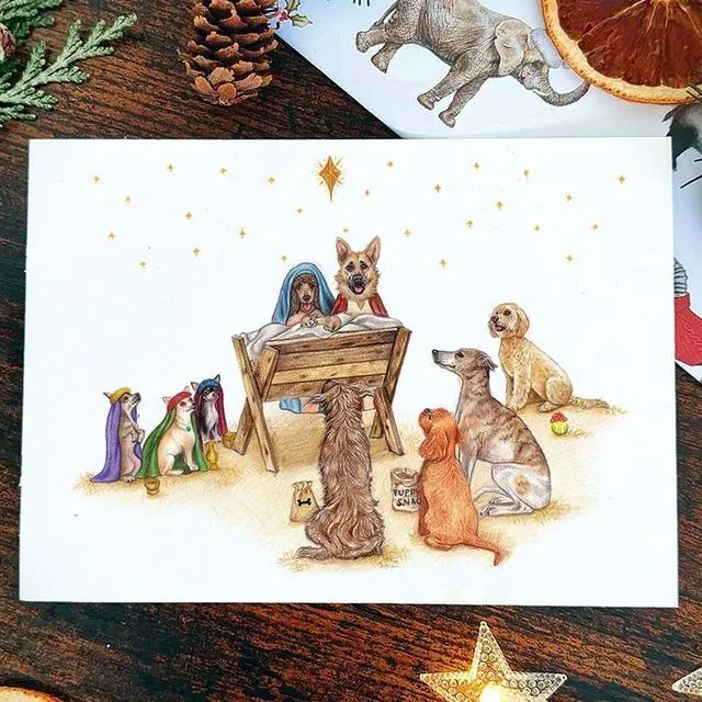 Christmas Nativity card | Dog Christmas Card