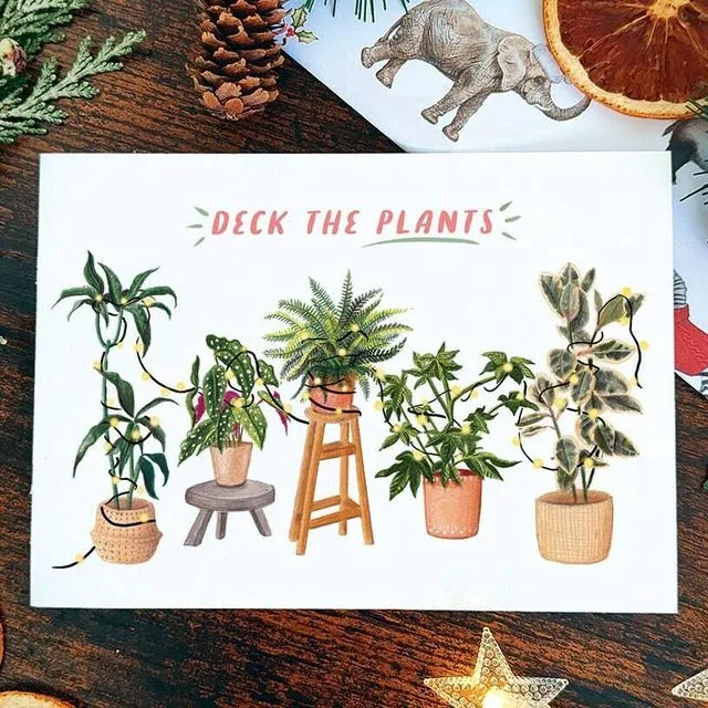 Christmas Houseplants Card | Christmas Tree Decorations