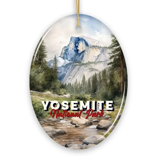 Watercolor Painting of El Capitan in Yosemite National Park Ornament, for Christmas Souvenir