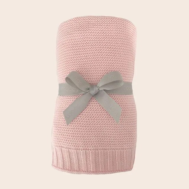 Classic Knitted Baby Blanket - Precious Pink