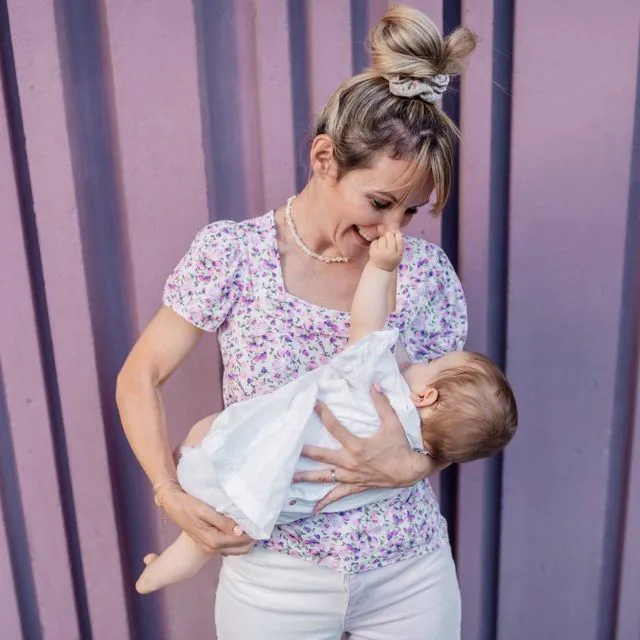 Women's Lilac Breastfeeding Blouse - Lilas Mama