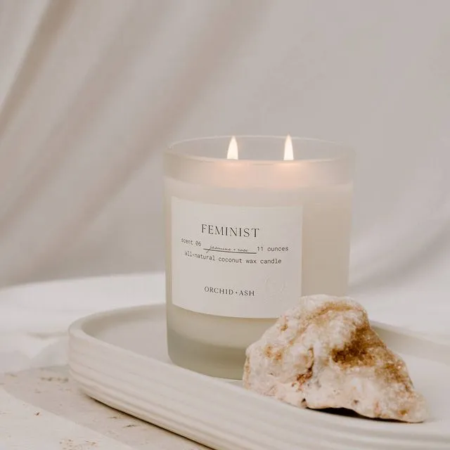 Jasmine + Rose all-natural coconut wax candle | FEMINIST