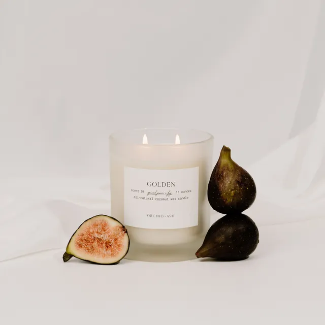 Spiced Pear + Fig all-natural coconut wax candle | GOLDEN