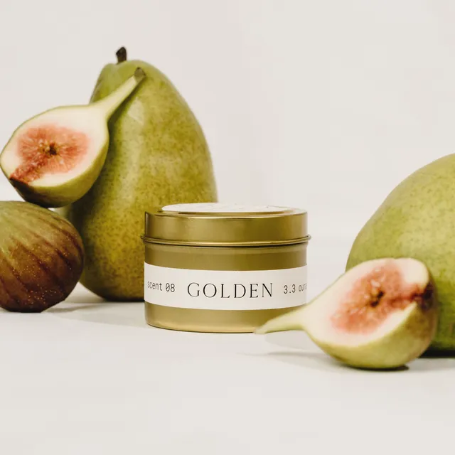 Spiced Pear + Fig all-natural coconut wax candle | GOLDEN 1