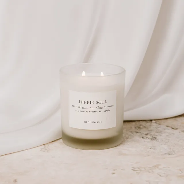Warm Citrus + Tobacco all-natural candle | HIPPIE SOUL