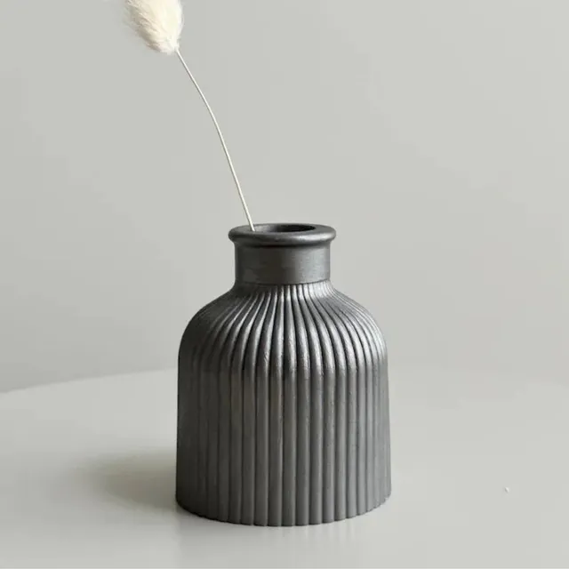 Deep Silver Vase , small neck