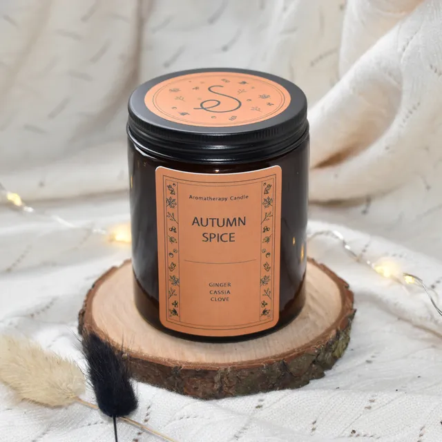 Aromatherapy Candle "Autumn Spice" - 160g, Cassia, Clove & Ginger essential oil