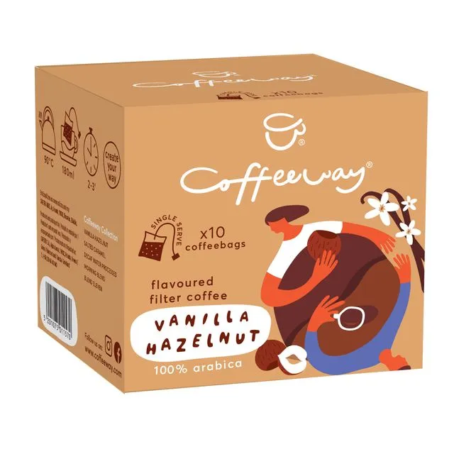 Coffeeway Single Serve Flavored Coffeebags (10) Vanilla Hazelnut