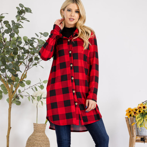 Holiday red plaid dress/tunic -Pack of 6 -CD43739C