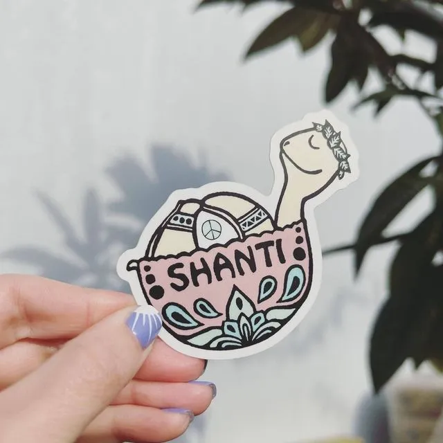 Shanti Turtle Decorative Stickers, Yoga Peace sticker