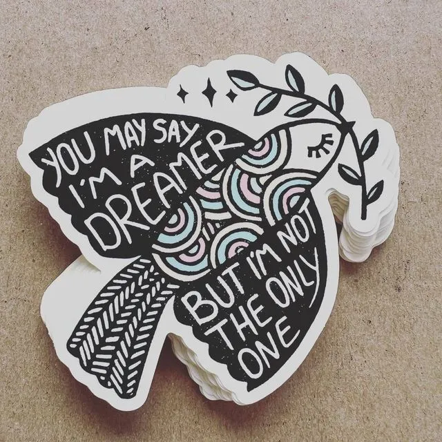 Peace Dove Decorative Stickers, Hippie Bird Stickers