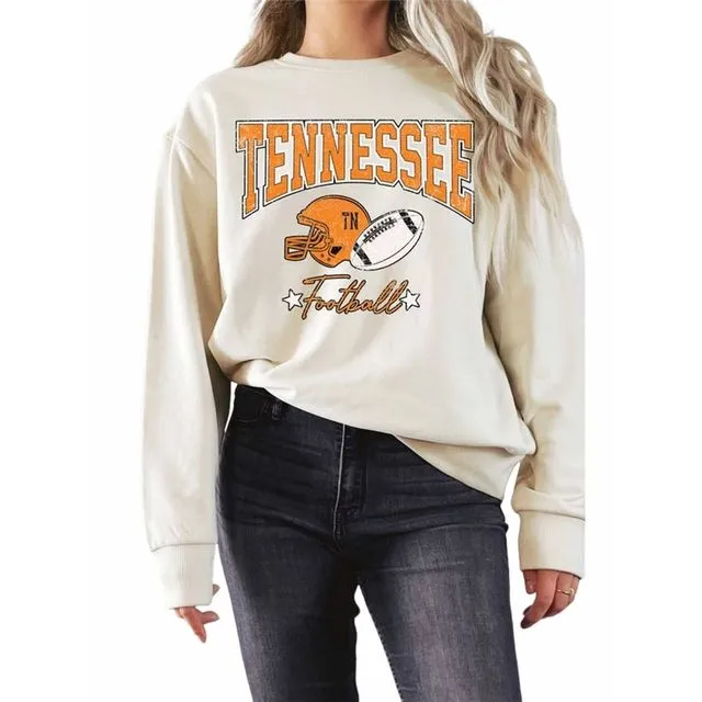 Tennessee Football Oversize Graphix Terry Sweatshirts - CREAMY