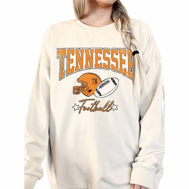 Tennessee Football Graphix Terry Sweatshirts - CREAMY