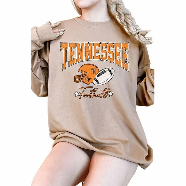 Tennessee Football Oversize Graphix Terry Sweatshirts - KHAKI