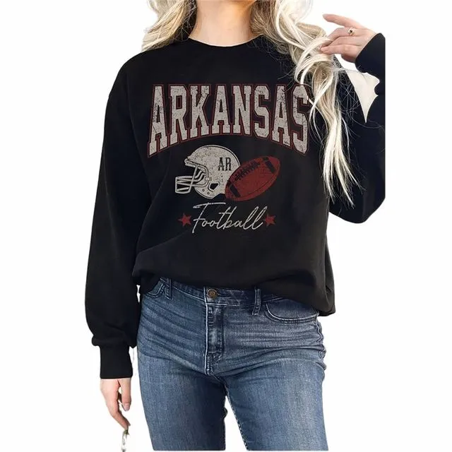 Arkansas Football Graphix Terry Sweatshirts - BLACK