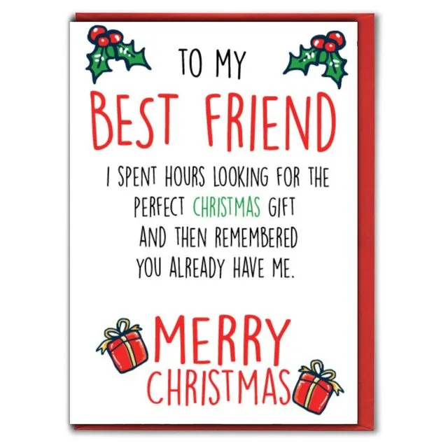 Funny Christmas Card - Best Friend Merry Christmas XM135