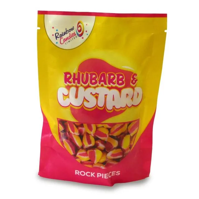 Rock Pouch - Rhubarb And Custard 150g. Outer of 9