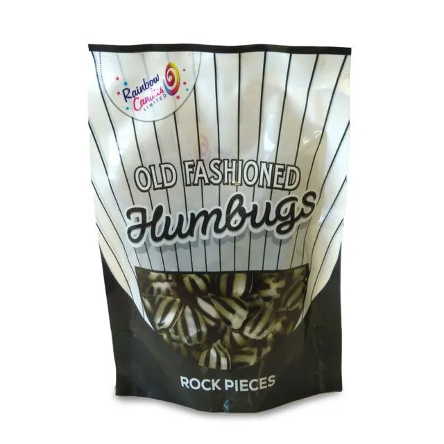 Rock Pouch - Olde Fashioned Humbugs 150g. Outer of 9