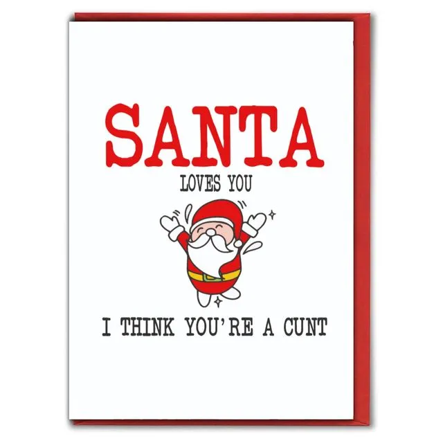 Funny Christmas Card - Santa loves you - XM203