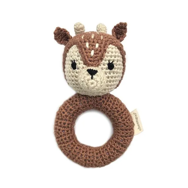 Fawn Ring Hand Crocheted Rattle