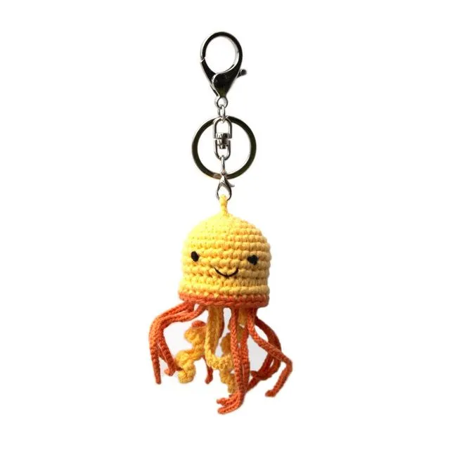 Backpack/Keychain Charm - Orange Jellyfish