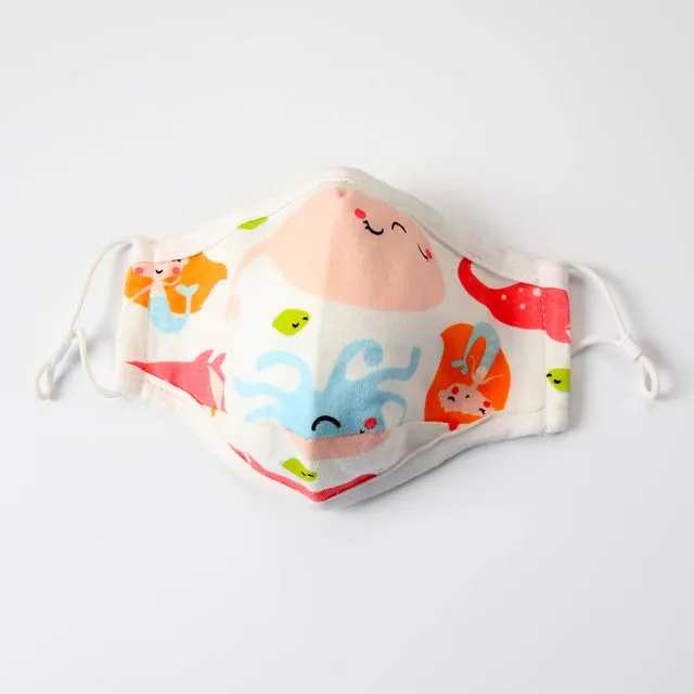 Kid's Cotton Face Mask with filter pocket - Under the Sea