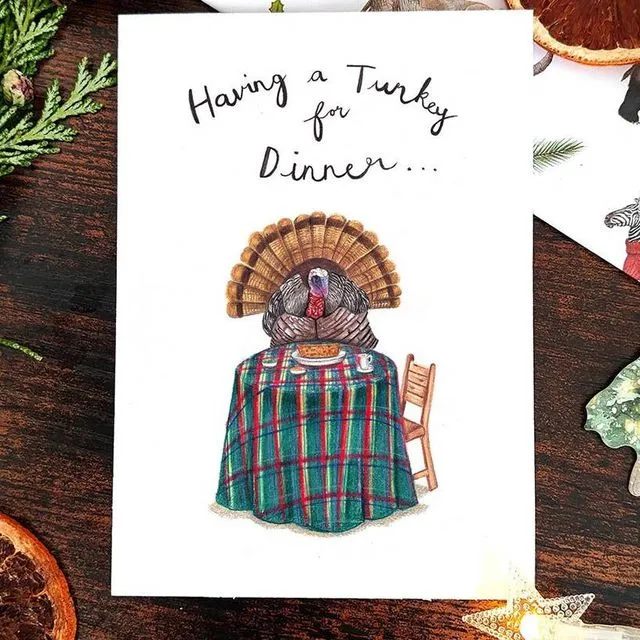 Turkey Christmas Card | Vegan Christmas Dinner
