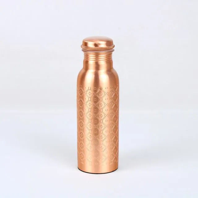 El'Cobre Etching Slim Copper Bottle - 700 ML